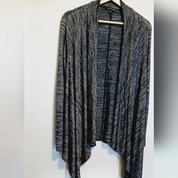 💚5/$25 Banana Republic Charcoal Gray Waterfall Open Front Duster Cardigan - Picture 3 of 7
